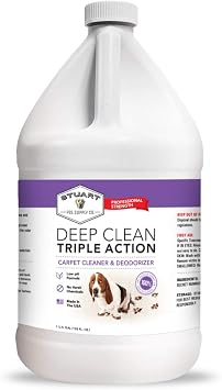 Stuart Pet Supply Co. Professional Strength Deep Clean Gal. 3X Carpet Cleaner Solution & Deodorizer, Concentrated Encapsulating Carpet Shampoo, Pet Odor & Dirty Carpet Cleaning Solution 128 fl oz.