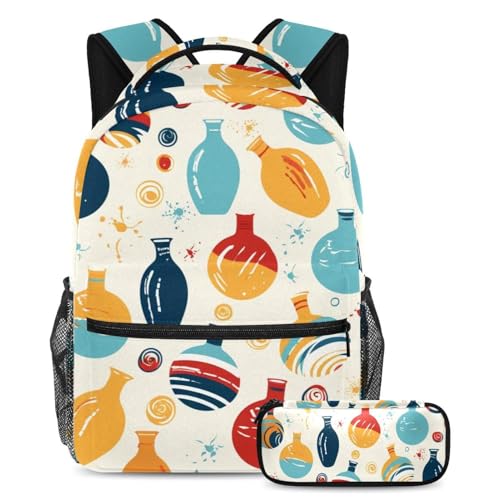 Cartable grande capacité boule de bowling 56 sac ado scolaire et voyage avec trousse