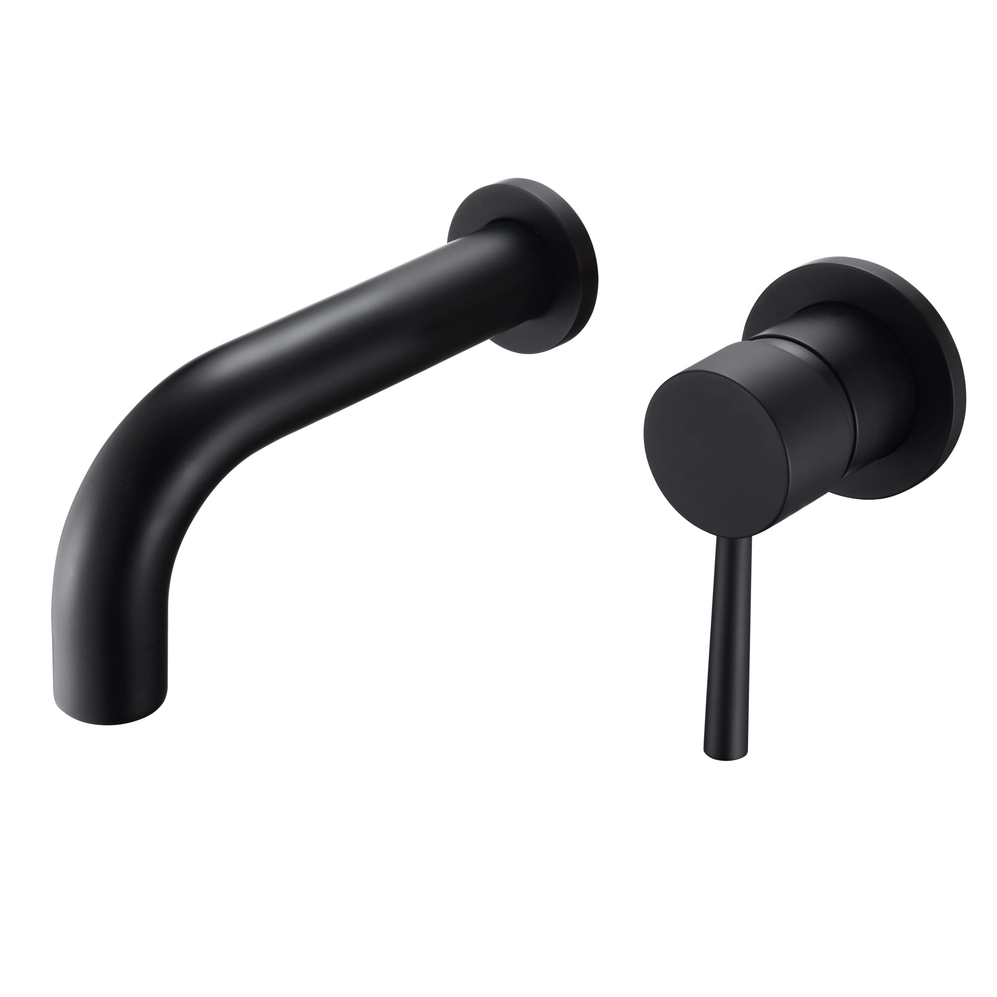 SUMERAIN Matte Black Tub Faucet Set Wall Mount Bathtub Faucet Single Handle, Rough-in Valve Included