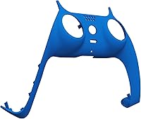 Vista 4 de eXtremeRate Carcasa decorativa azul compatible con el control de PS5, carcasa de clip de repuesto de tacto suave para bricolaje, cubierta de placas