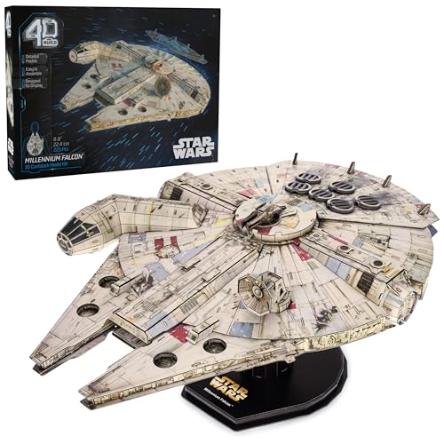 4D Build Kit de modelos 3D Star Wars Millennium Falcon, presentes Star Wars, decoração de mesa para fãs e colecionadores, 223 peças, quebra-cabeças 3D, ideias de presente para crianças a partir de 12