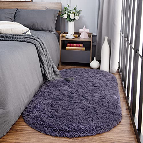 Noahas Ultra Soft Fluffy Bedroom Rugs Kids Room Carpet Modern Shaggy Area Rugs Home Decor 2.6' X 5.3', Taro Purple #TOP2