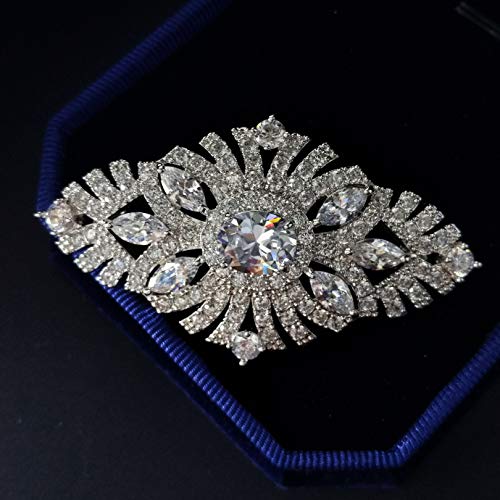 Dreamlandsales Old European Style Filigree Micro Pave And Marquise Cz Art Deco Oval Brooches Pins #TOP4