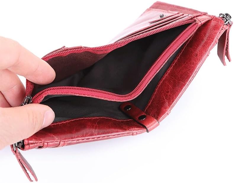 Ladies' Wallet Leisure Fashion Rfid Genuine Leather Zipper Multi-card Slot Retro Clutch Bag Coin Purse