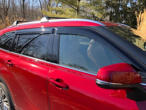 Image of 2020-2026 Tape-On Rain Guards for Toyota Highlander Side Window Visor Deflectors, LE XLE XSE Hybrid, Durable Tinted Vent Shades 2020 2021 2022 2023 2024