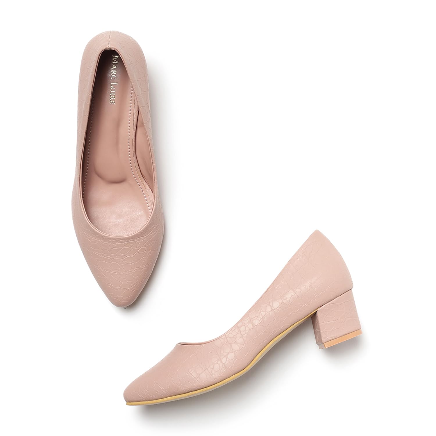 Marc Loire Women’s Textured Block Heel Pump Shoes for Office, Party and Formal Occasions (Nude, 7) (B0CX1ZX7QF) Amazon Price History, Amazon Price Tracker