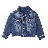 ZL Magic Baby Boys Girls Denim Jacket Long Sleeve Button Down Jeans Coat Kid Cowboy Overcoat Basic C