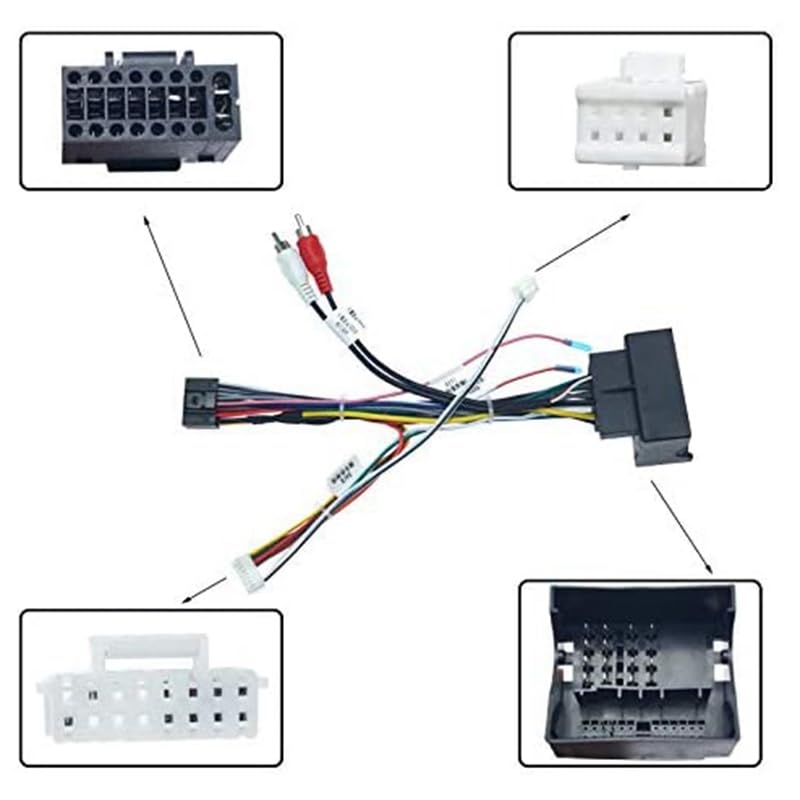 Car for Audio 16PIN Power Cord Adapter for Audio Harness with Canbus Box for Mercedes Benz B200/W211/ML/Vito/Viano 2005-2011 - (A)