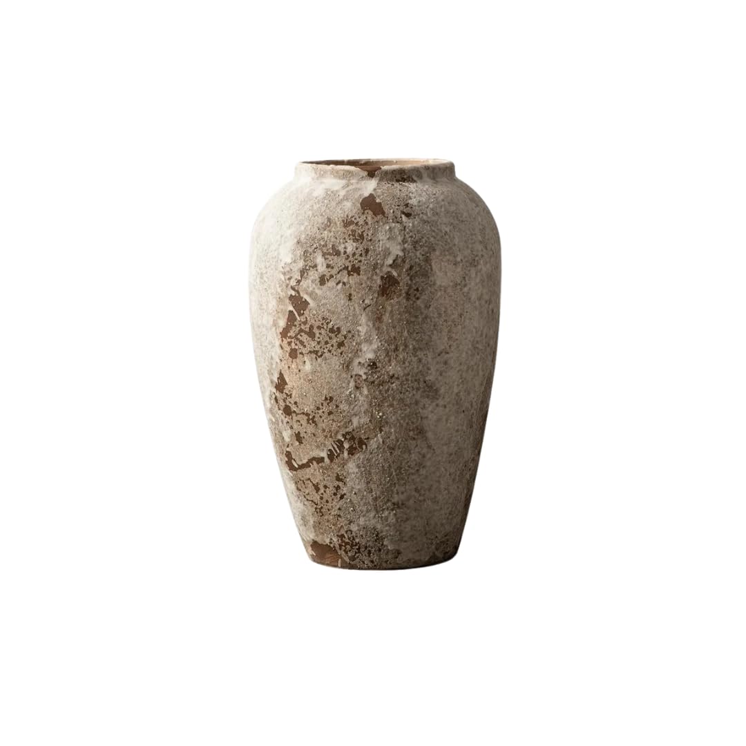 Bamboo Decor | Contemporary Ceramic Vase Minimalist Design_Nordic Style For Flowers-Dried Plants Boho Décor For Dining-Console-Accent Table (Classic B Retro 29 CM)