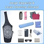 Yoga Mat Bag - Large Opening Long Tote Yoga Mat Carrier Holder Bag with Waterproof Wet Zipper Pocket and Drawstring Water Bottle Pocket - Yoga Bag Fit Most Size Mats - Image 5