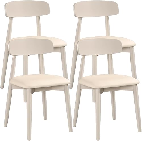 Miniatura 22 de YVYKFZD Sillas de comedor de madera maciza, juego de sillas de comedor sin brazos, sillas de cocina tapizadas de cuero, cómoda silla auxiliar con
