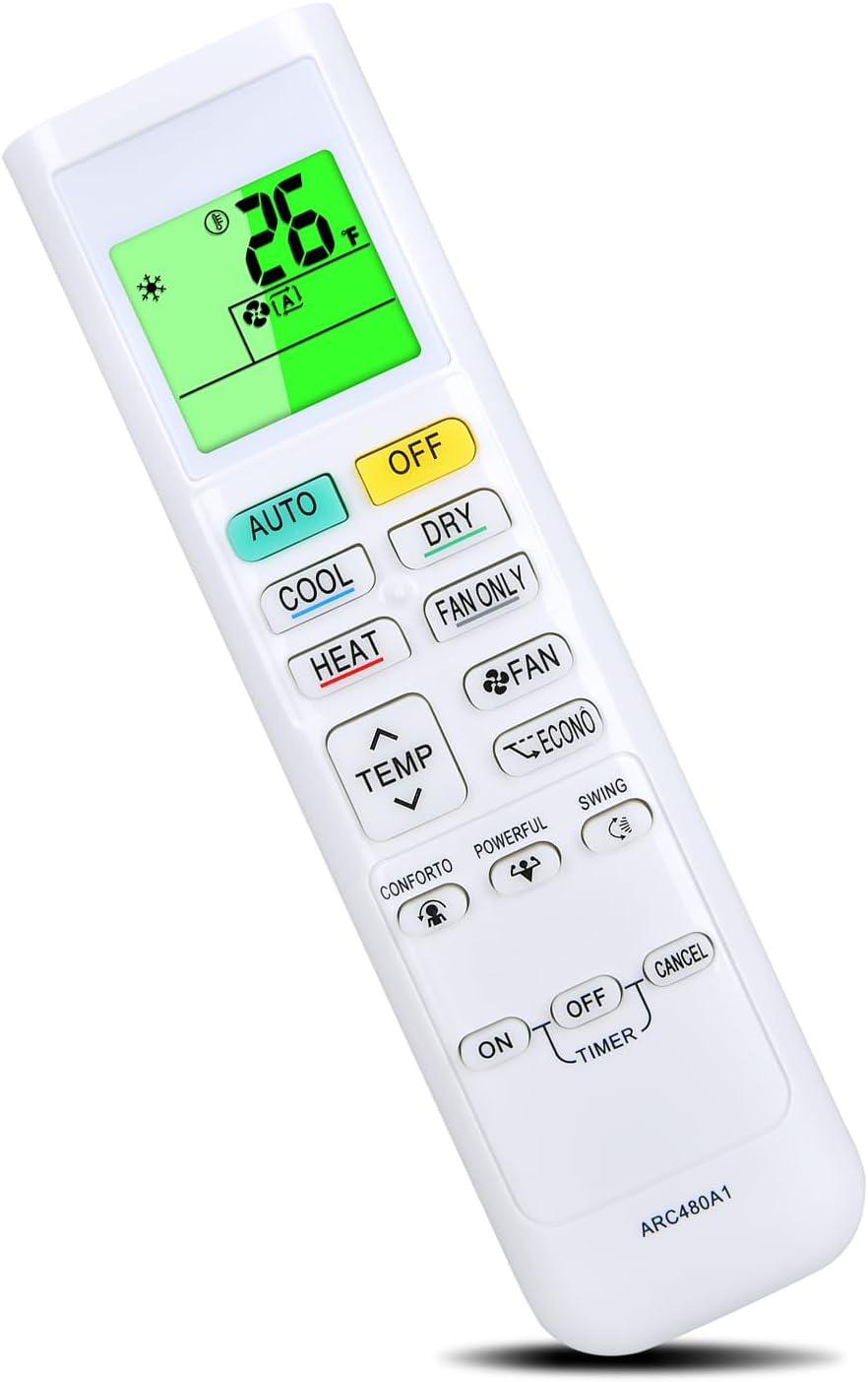 ARC480A1 Replacement Remote Control for Daikin Air Conditioner ARC480A8 ARC480A9 ARC480A10 ARC480A11 ARC480A2 ARC480A3 ARC480A4 ARC480A5 ARC480A6 ARC480A7 ARC480A37 Display in Fahrenheit