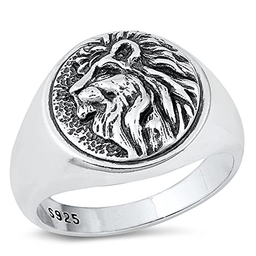 CloseoutWarehouse Sterling Silver King Lion Head Ring