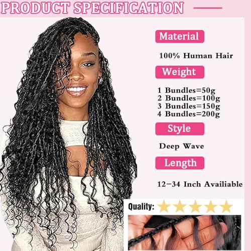 Mèche Deep Wave Boho Braids en cheveux naturels blonds miel 100g - 2