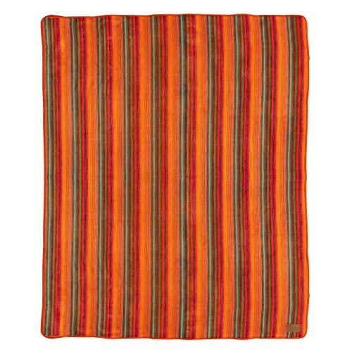 Image of QISU Alpaca Wool Blanket Throw | Large, Beautiful, Warm, Variegated | 85 x 65 inches | Ultra-Soft, Hypoallergenic and Breathable | Non-Itchy or Scratchy Fabric (Orange Variegated)
