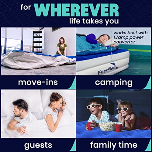 Image of EnerPlex Air Mattress with Built in Pump - Self-Inflating Blow Up Mattress with Neck Support - Inflatable Air Bed for Portable Travel & Home Use