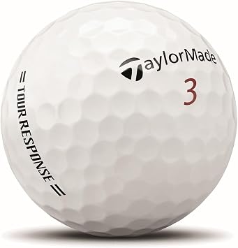 TaylorMade Tour Response Golf Balls, Enhanced 360 ClearPath Alignment, Speed Wrapped Core for Distance and Feel, Pack of 12