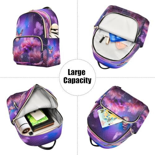 Mini sac à dos matelassé violet antivol et ultra léger - 5