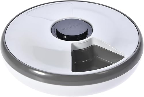 Tienda Basics Comedero automático para mascotas con paquete de refrigeración, 12.4 x 12.4 x 3.3 in, color blanco