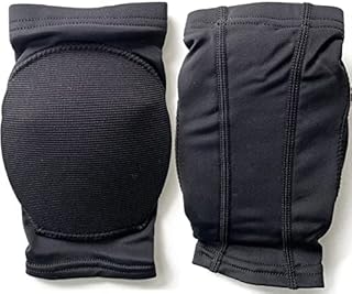 DANCEYOU Knee Pads Hard Sponge with Fleece Inside Sports Knee Support Knee Sleeves Brace Protector Unisex for Dance Sport and Training, Black/Nude