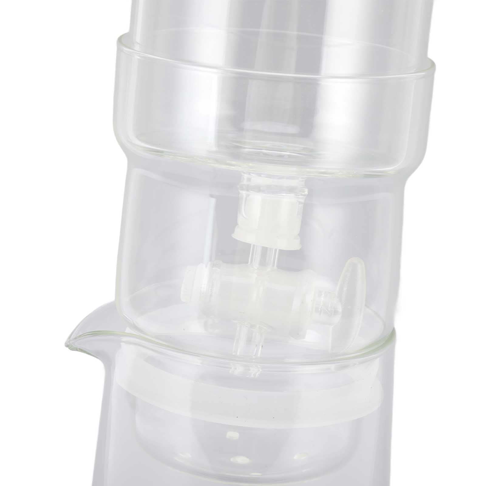 plplaaoo de goteo de 400 ml, reutilizable, de vidrio de alto borosilicato, desmontable, ajustable, transparente, para café helado, con filtro de goteo, para el hogar, cocina, oficina,