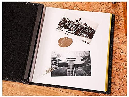 Skórzany album fotograficzny zrób to sam wklej rodzinny album ślubny, brązowy czarny na zdjęcie 35 x 34,5 x 5 cm