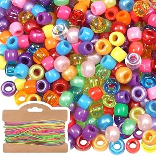 TOAOB 1000 sztuk kolorowych koralików do nawlekania, 8 mm, duży otwór, przezroczyste akrylowe koraliki do majsterkowania, biżuterii, bransoletek, naszyjników, DIY, majsterkowania