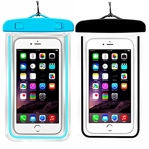 (2Pack) Universal Waterproof Case, IPX8 Phone Pouch Dry Bag Compatible with iPhone XR X XS MAX/8/8plus/7/7plus/6s/6/6s Plus Samsung Galaxy s8/s7 Google Pixel HTC10 up to 6.5