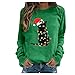 TDEOK Weihnachtsoberteil Weihnachten Sweatshirt Damen Pullover Langarm Rundhals Shirt mit Niedlichem Katzen Druck Weihnachtspullover Xmas Pulli Sweater Tops Oberteile Weihnachtsbluse