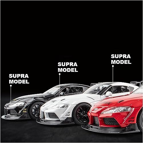 Image of Alloy Metal Pull Back Die-Cast Car 1:22 Big Toyota Supra Diecast Metal Pullback Toy Car with Openable Doors, Light & Music | Boys Gifts & Toys, White