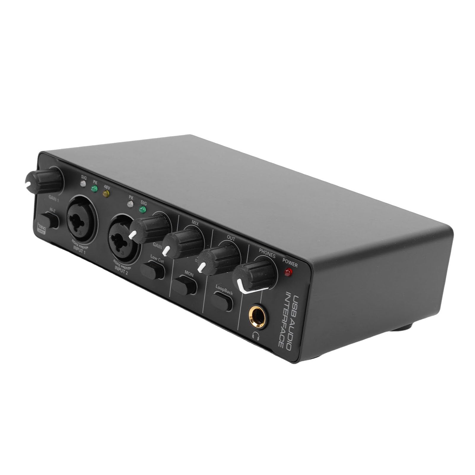 Interfejs Dźwiękowy Typu C, 24-bitowy Interfejs USB 192 KHz z Wejściem XLR, Zasilanie Phantasm 48 V, do Nagrywania Strumieniowego Podcastu (BLACK)