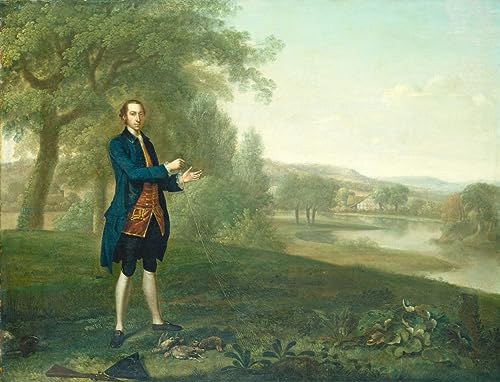 Tableau portrait d'un gentilhomme perdrix au filet Arthur Devis poster deco mural 60x90