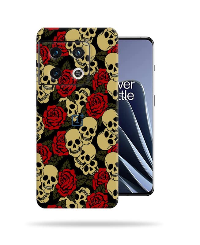 Image of Skull&Roses Skin Back Protector Film Ultra Thin Scratch Resistant Vinyl (Not Case and Cover) for OnePlus 10 Pro 5G