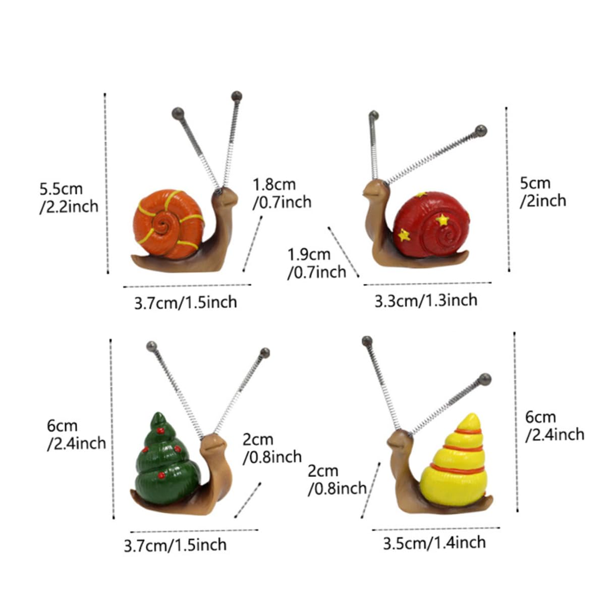 BESTonZON 3 Ensembles Statuette en Résine Escargot Figurine De Plein Air Décorations Statues De Jardin Accessoires De Jardin Accessoire De Cour Alimentation De La Cour Fer 4 Pièces * 3