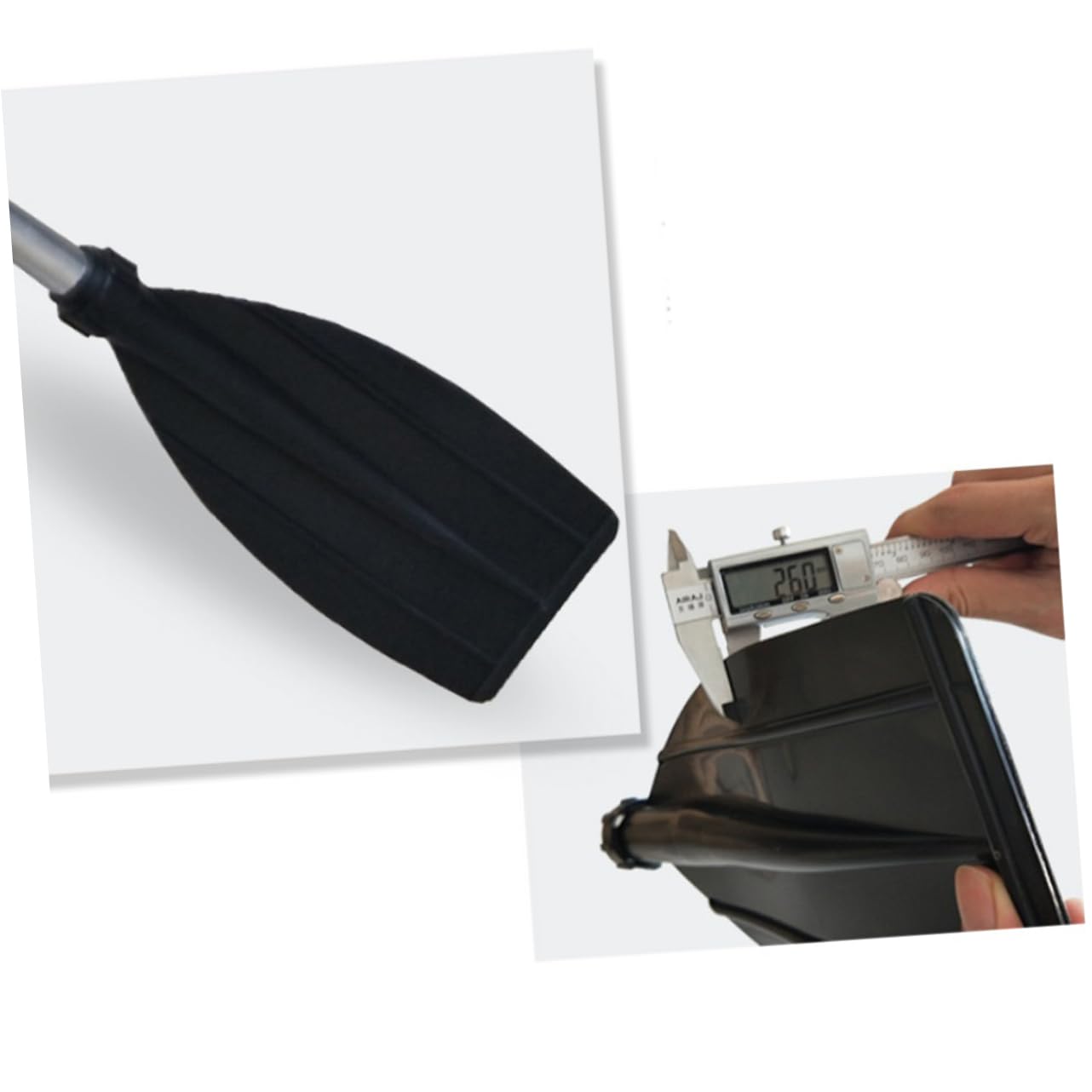 Toyvian Doppelend Kajakpaddel 210cm aus Aluminiumlegierung, Schwarz