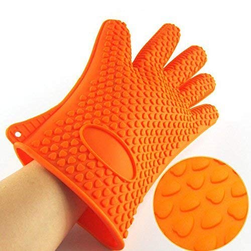 HAVEN GOOD Safe Hand Heat Resistant Cut Resistant Non-Slip Silicone Microwave Oven Convection Cooking Baking Heat Proof Anti-Scald Safety Security Hand Gloves for Home Kitchen