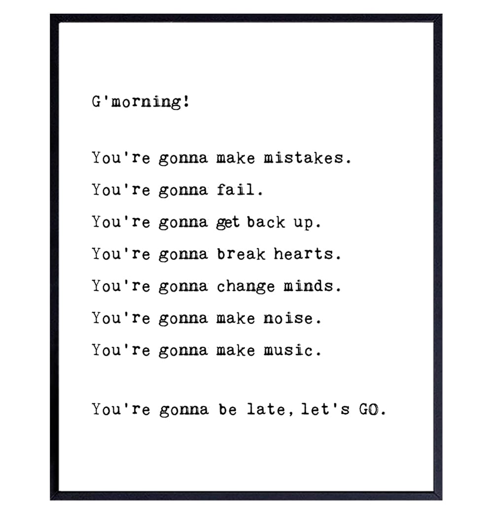 Home Decor - Inspirational Quote Wall Art - Encouragement Poster for Bedroom, Bathroom, Living Room Decoration - Positive Motivational Gift for Women, Men, Teens