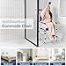 Eosprim Rolling Shower Chair with Handles Arms, Bedside Commode Chair with Wheel, Wheelchair for Elderly Disable,Heavy Duty Raised Toilet Seat Riser for Adults