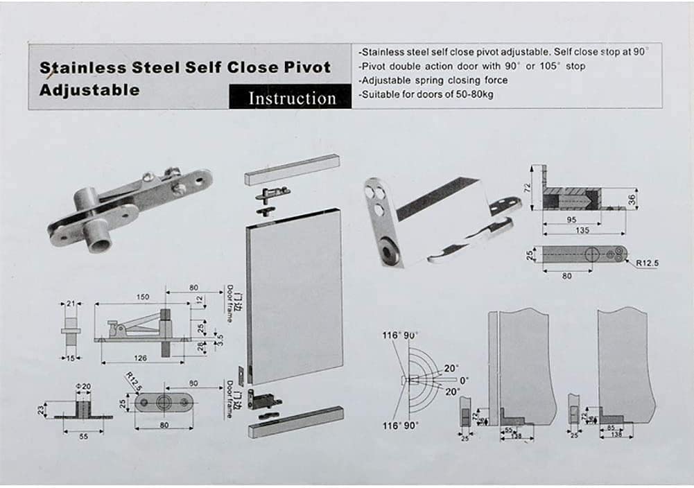 Buy Ranbo Commercial/Home Self Closing Door Pivot Hinges Heavy Duty