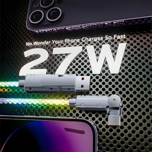 Image of Light Up USB C Charging Cords 2 Pack 6.6ft LED USB C to C Cable Multicolored RGB Colorful Gradual Rotating Charging Cable Type C Charger Cord for iPhone 17 16 15 Samsung Galaxy S25 S24 S23 S22,Laptops