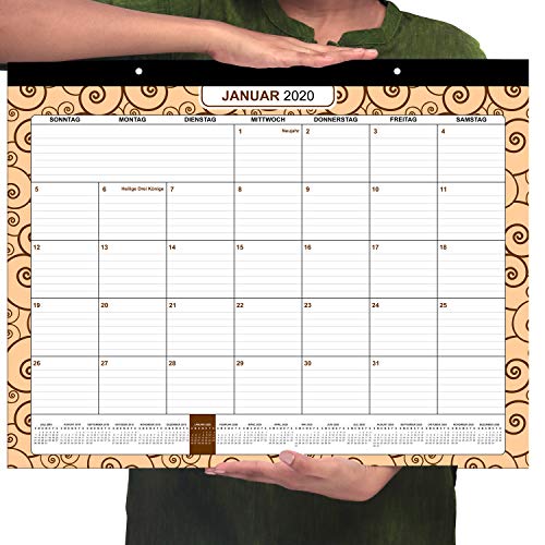 Calendario de Mesa 2019/2020 por Belle Vous | Planificador 2019 Grande de Pared y Sobremesa Agenda Mensual desde Julio 2019 a Diciembre 2020 -Calendario Escritorio Mensual Académico Escolar y Oficina
