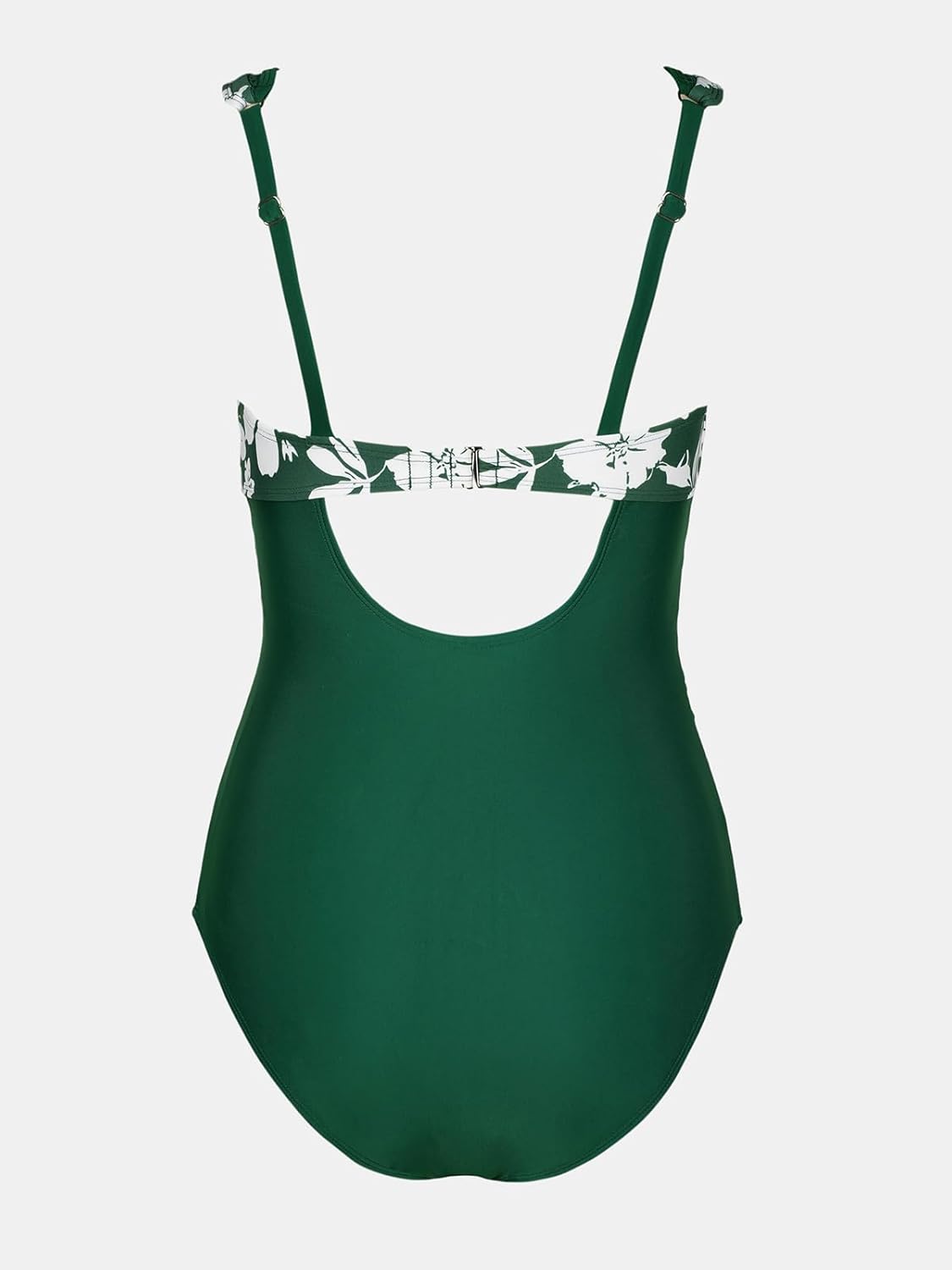 CUPSHE Women's One Piece Swimsuit Bathing Suit V Neck Adjustable Straps Ruched Mesh Back Hook