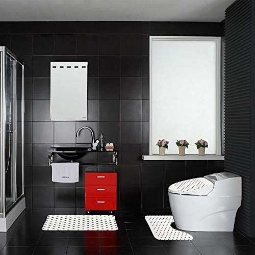 Tapis de salle de bain antidérapant et lavable 3 pièces noir - 4