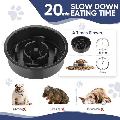 XIAZ Elevated Dog Bowls Slow Feeder Dog Bowl Stand Food and Water Bowl Set for Large Medium Sized, 4 Heights Adjustable, Non-Slip, Durable, Prevents Bloating & Improves Digestion - Image 5