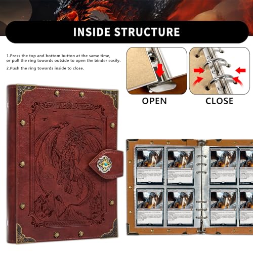 Image of Trading Card Binder Fit 240 Cards Card Binder 4-Pocket Trading Card | for Most Standard Size Game Cards TCG Game,Sports Trading Cards Collector Album
