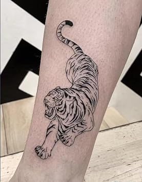 2 PCS Herbal Tattoo Sticker Tiger Men And Women Temporary Tattoo Tattoo Non-Reflective Waterproof Durable