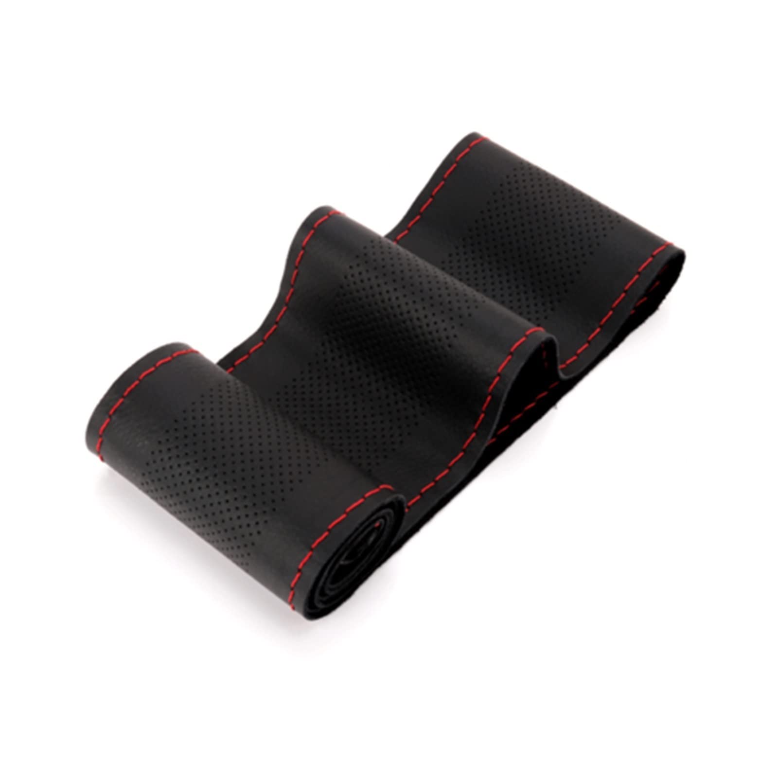 Funda Volante Funda para Volante Coche De 15 Pulgadas/38 Cm Trenza Cuero Artificial Suave En El Volante con Accesorios Aguja E Hilo Cubierta Volante Fundas (Color : BK Red Thread)
