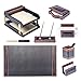 Dacasso Walnut and Black Leather Desk Set, 10-Piece, 34