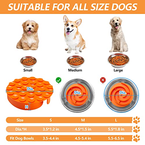 Slow Feeder Dog Bowls Insert, Animire Soft Silicone Slow Eating Dog Food Bowl For Small, Medium And Large Dogs, Compatible With Regular And Elevated Dog Bowls #TOP1