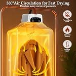 Portable Clothes Dryer, Mini Dryer for Clothes, Travel Small Cloth Dryer for Apartment, RV, Hotel, 300W Fast Electric Cloth Dryers with Adjustable Timer, Hold 7 Clothing, 140°F Constant Temp